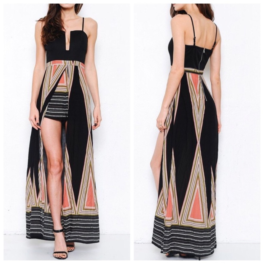 New | Patterned Maxi Romper Dress